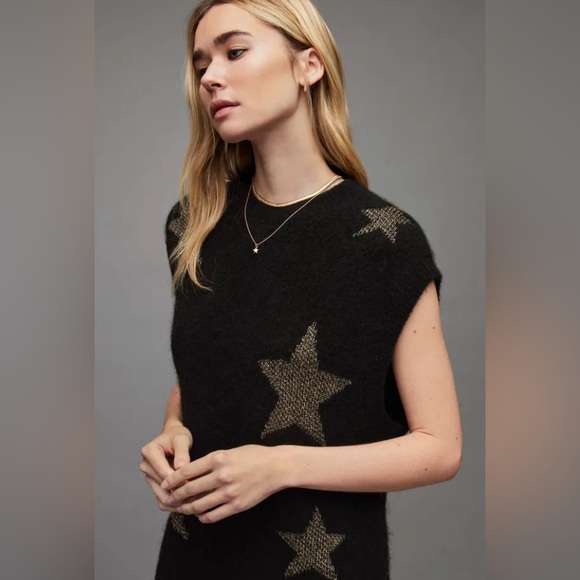 All Saints Sweaters - All Saint Star Jacquard tank/ black color/ Size small.